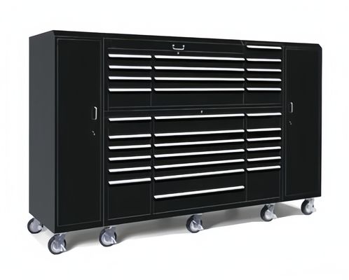 Aceitável OEM ODM caixa de ferramentas de rolamento preto azul com carrinho e grandes armários de ferramentas metálicas