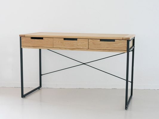 Mesa de jantar de superfície de madeira metálica dobrável para necessidades de escritório no estilo do norte da Europa