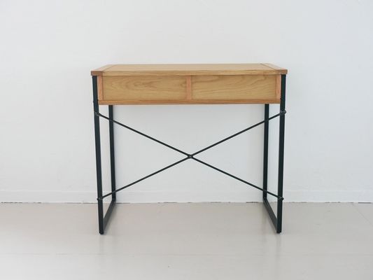 Mesa de jantar de superfície de madeira metálica dobrável para necessidades de escritório no estilo do norte da Europa