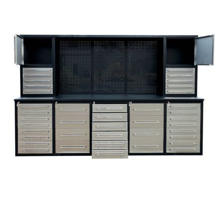 Bancada de trabalho de gaveta pesada personalizada Gabinete de ferramentas de armazenamento de garagem de aço inoxidável