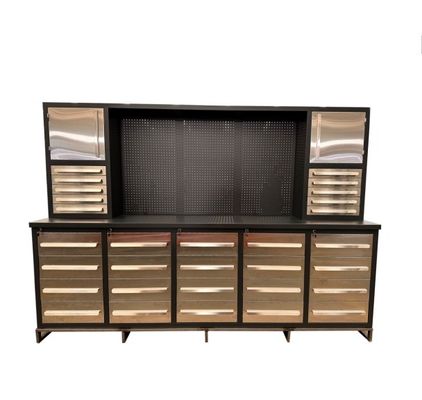 Bancada de trabalho de gaveta pesada personalizada Gabinete de ferramentas de armazenamento de garagem de aço inoxidável
