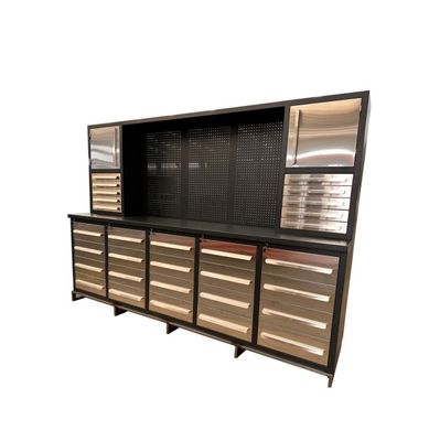 Bancada de trabalho de gaveta pesada personalizada Gabinete de ferramentas de armazenamento de garagem de aço inoxidável