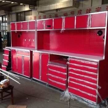 Armário de armazenamento de ferramentas de oficina de garagem com construção de aço laminado a frio