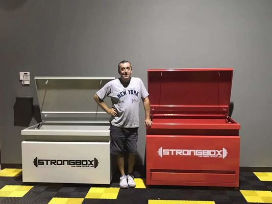 Tratamento de superfície de pulverização de grãos de textura para caixa de trabalho de aço industrial pesado