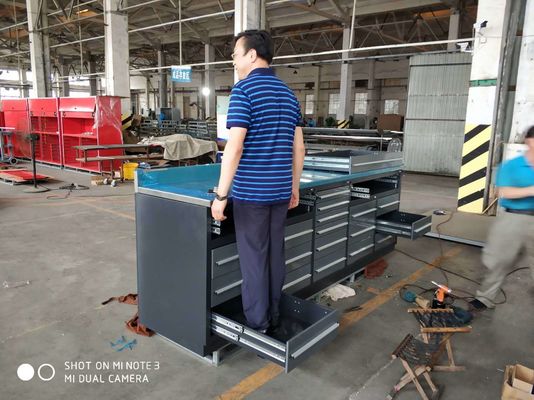 Caixa de ferramentas de rolamento de ferro e armário de armazenamento completo para organização organizada de garagem