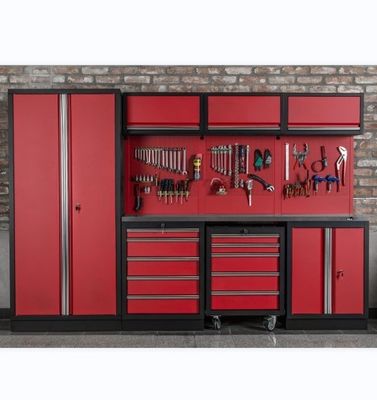 Bancada de trabalho de garagem modular profissional com textura Tratamento de superfície de pulverização de grãos