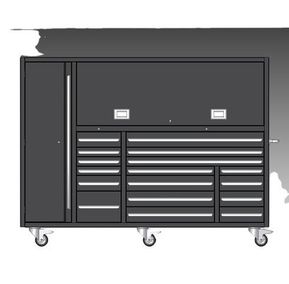 Grande gabinete de ferramentas de rolagem de 72 polegadas com rodas opcionais e espessura de 1,5 mm