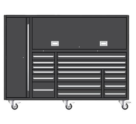 Grande gabinete de ferramentas de rolagem de 72 polegadas com rodas opcionais e espessura de 1,5 mm