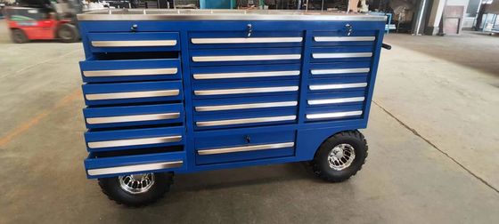 Armazenamento móvel feito de metal fácil caixa de ferramentas em rodas com fechadura e suporte personalizado