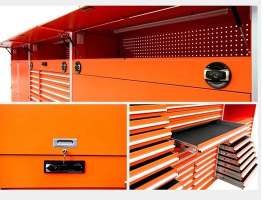 Garagem de reparação de automóveis Oficina de ferramentas de caixote de metal pesado com rodas e fechadura