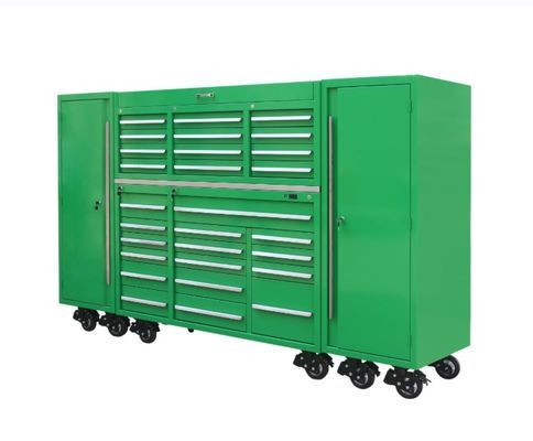 Garage Work Bench Metal Tool Cabinet com 258 Pcs Tool Set e alças de aço inoxidável