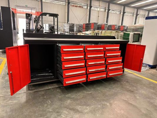 Armário de ferramentas de aço laminado a frio de 15 gavetas para organização de oficinas na garagem de reparação de automóveis