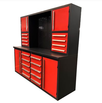 Garagem de reparação de automóveis oficina de trabalho bancão com 18 gavetas e armazenamento de ferramentas pesadas