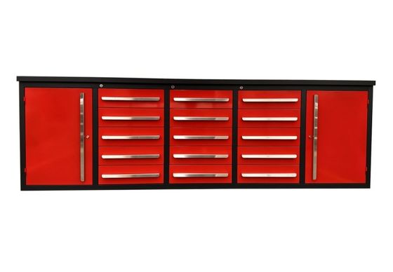 Armário de ferramentas de armazenamento com alças de aço inoxidável e caixotes de mesa de trabalho revestidos com pó