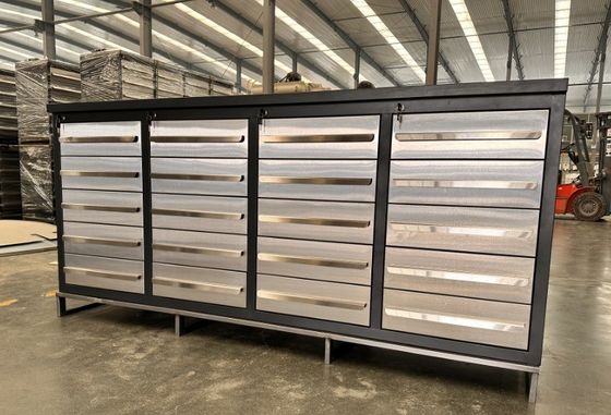Bancada de trabalho de garagem com gavetas e suporte de personalização Aço laminado a frio pesado