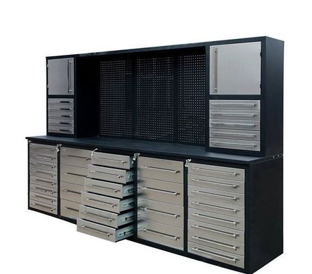 9ft 40 Drawer Workbench Armário de ferramentas metálicas pesadas para oficina de reparação de automóveis