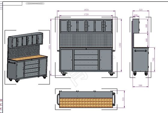 1.0-1,5 mm espessura Multifuncional oficina armário de ferramentas para reparação de automóveis e garagem
