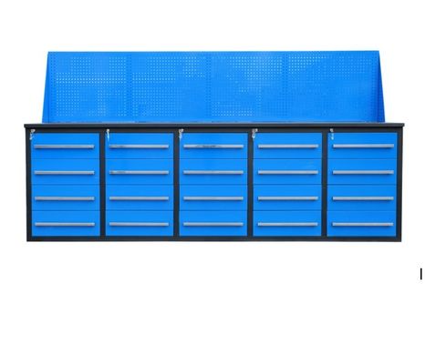 Garagem Oficina Armários de ferramentas pesadas Metal 20 Caixa Carrinho de ferramentas Bancada de trabalho com pegboard
