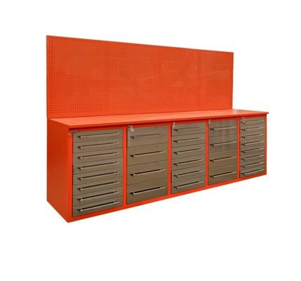 Garagem Oficina Armários de ferramentas pesadas Metal 20 Caixa Carrinho de ferramentas Bancada de trabalho com pegboard