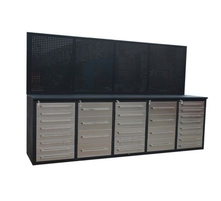 Garagem Oficina Armários de ferramentas pesadas Metal 20 Caixa Carrinho de ferramentas Bancada de trabalho com pegboard