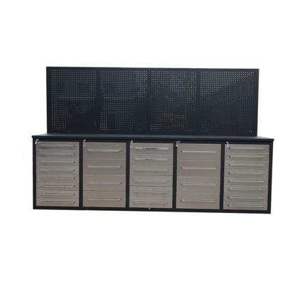 Garagem Oficina Armários de ferramentas pesadas Metal 20 Caixa Carrinho de ferramentas Bancada de trabalho com pegboard