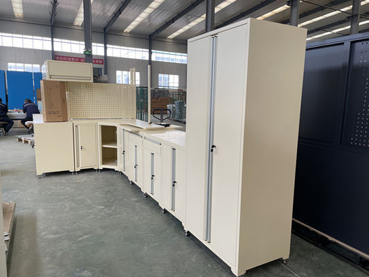 Caixa de ferramentas profissional em rodas Gabinete de garagem com revestimento de pó de aço e alça