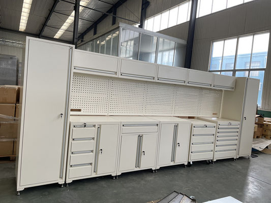 Armários de armazenamento de garagem de oficina com portas e prateleiras D600mm caixa de ferramentas de rolamento pesado