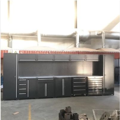 Oficina Gabinete de garagem Caixa de ferramentas de rolagem preta Caixa de trabalho de gaveta de metal para reparação de automóveis