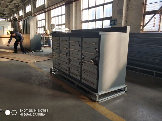 Caixa de ferramentas de metal de trabalho pesado castanho Garagem Gabinete de ferramentas de oficina com gaveta e fechadura