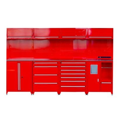 Armário de ferramentas de garagem de aço revestido de pó com rodas e alças de aço inoxidável