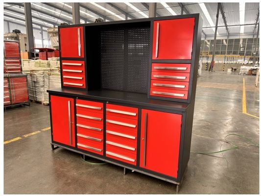 Suporte personalizado rodas pesadas de ferro bancada de trabalho de garagem com caixa de ferramentas mecânicas