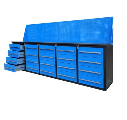 Armário de ferramentas de garagem de aço pesado de 30 gavetas com superfície de trabalho de aço inoxidável
