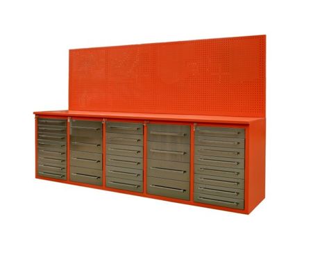 Armário de ferramentas de garagem de aço pesado de 30 gavetas com superfície de trabalho de aço inoxidável