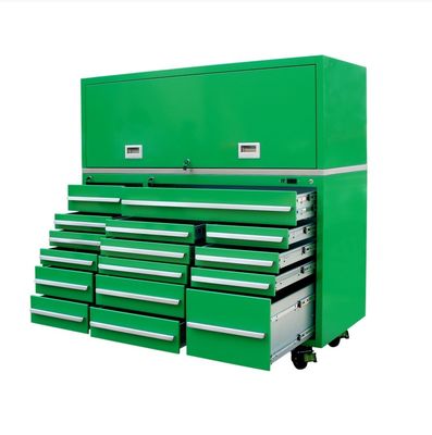 55 polegadas 16 Caixa de ferramentas de rolagem Garagem oficina gabinete de ferramentas amarelo verde opcional