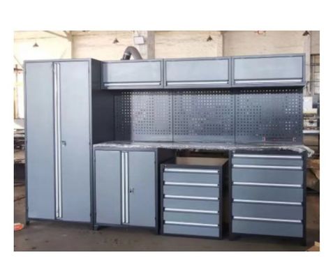 Armário de ferramentas de aço laminado a frio profissional com caixas múltiplas e pegboard pendurado