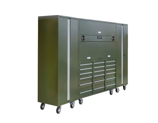 Aceitável OEM ODM aço laminado a frio 7 armário de ferramentas de gaveta com rodas e canto de metal
