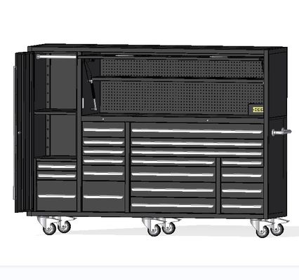 Multi Drawers Opcional Profissional 96&quot; Caixa de ferramentas mecânicas com rodas e luzes