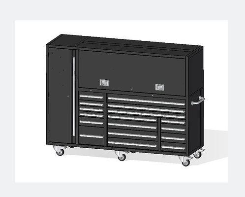 Cabine de ferramentas de garagem de metal industrial personalizado Roller preto para oficina de trabalho pesado