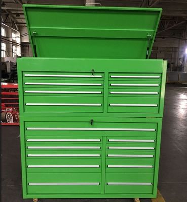 Suporte personalizado Caixote de ferramentas de metal preto e verde para armazenamento de oficina