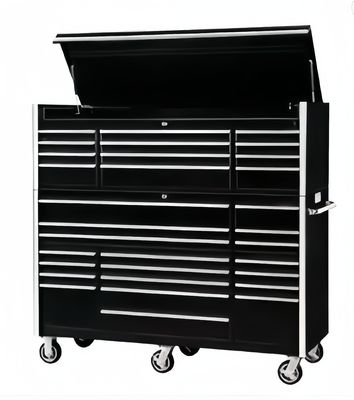 Caixa de ferramentas de armazenamento de garagem com rodas pesadas e material de aço laminado a frio